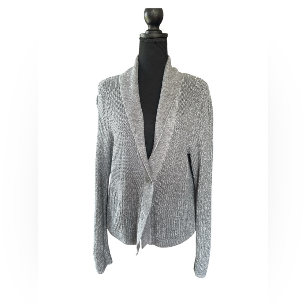 American Eagle Cozy Gray Knit Open Front Cardigan Size Large